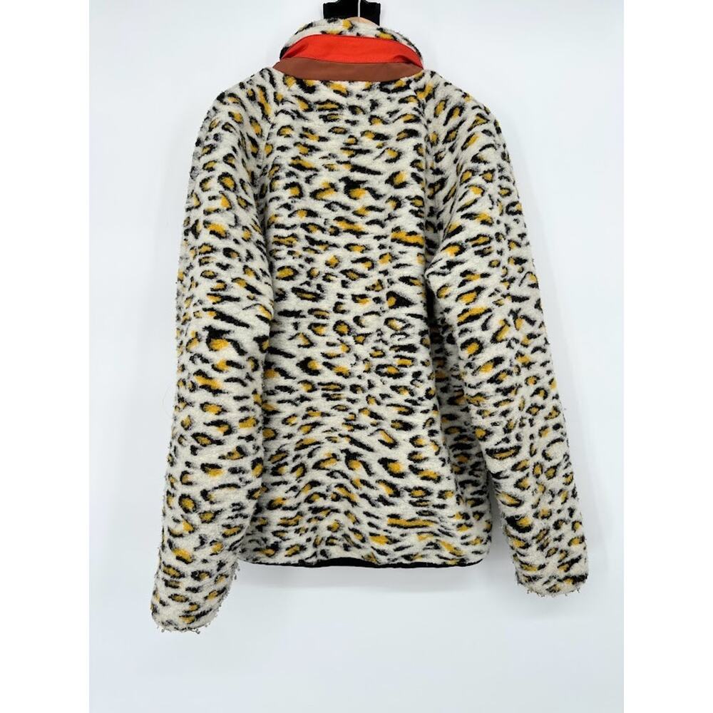Pleasures Leopard Animal Print Full Zip Jacket Size Small Y2K Faux Wool Blend - Picture 5 of 13